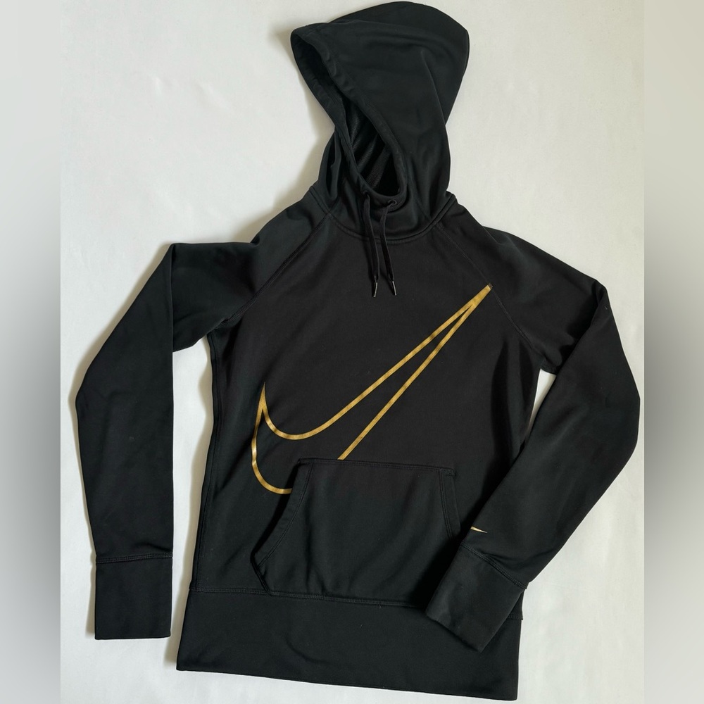 Nike Boys Therma-Fit Black and Gold Hoodie